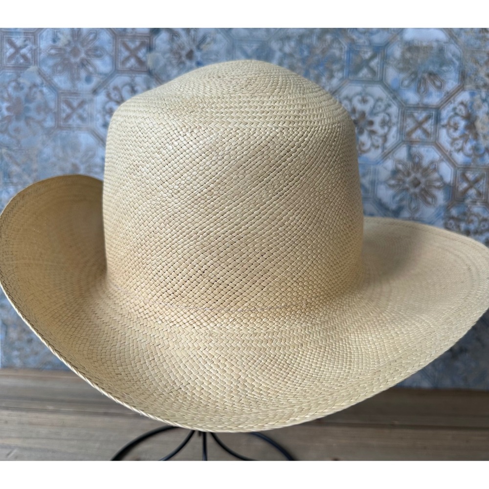 Styled by Coralie Straw Fedora Hat Wide Brim Women OS Natural Good